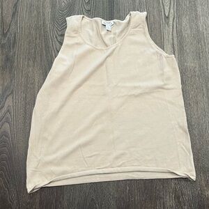 Belford Tank Top Sleeveless Scoop Neck Pima Cotton Knit Pullover Tan Size XL